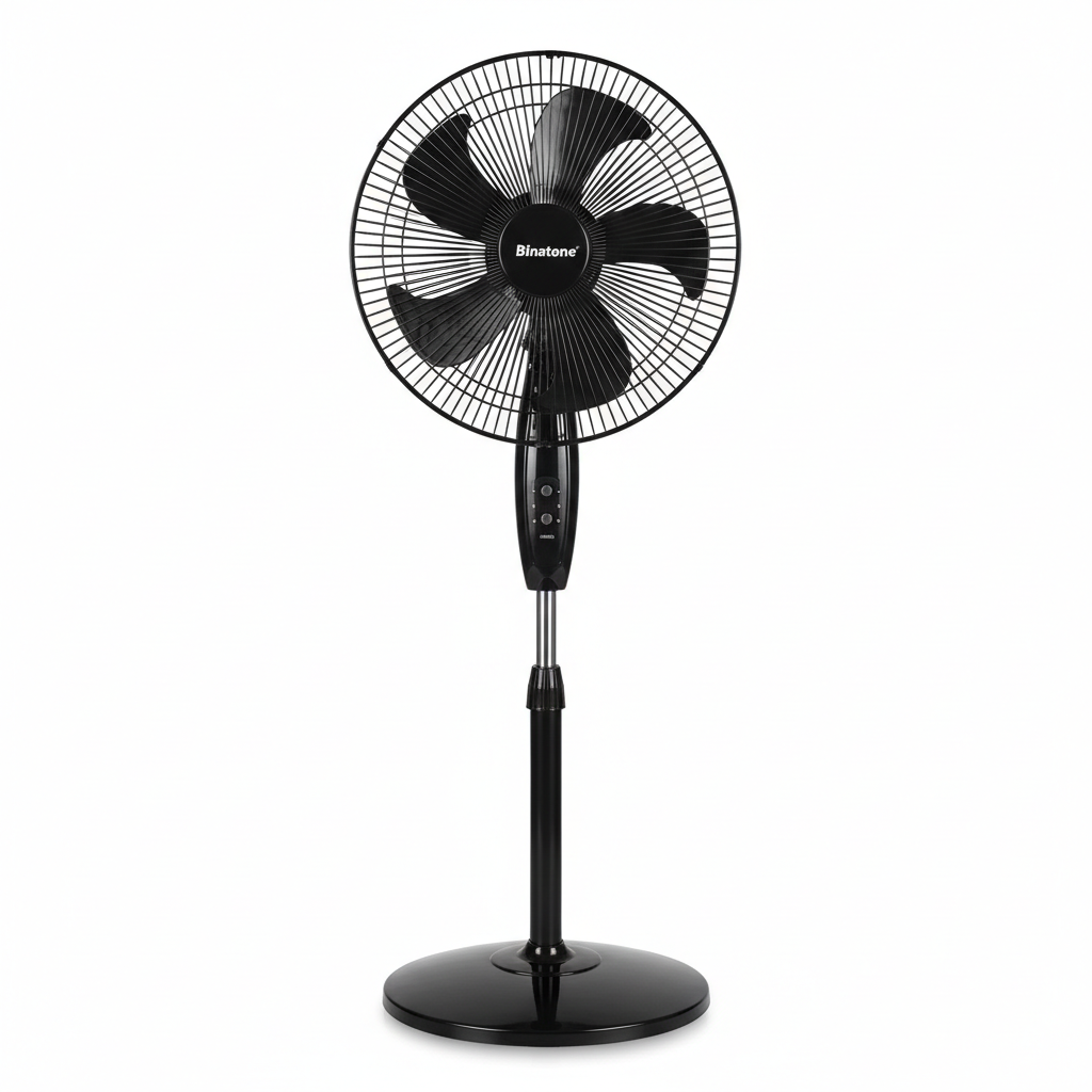 Binatone 16 inch standing fan ITAL 1660 black front view