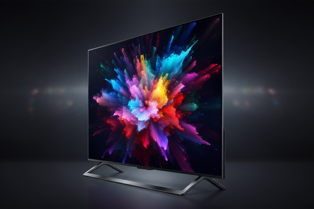 TCL 55 inch QLED Smart TV angled view