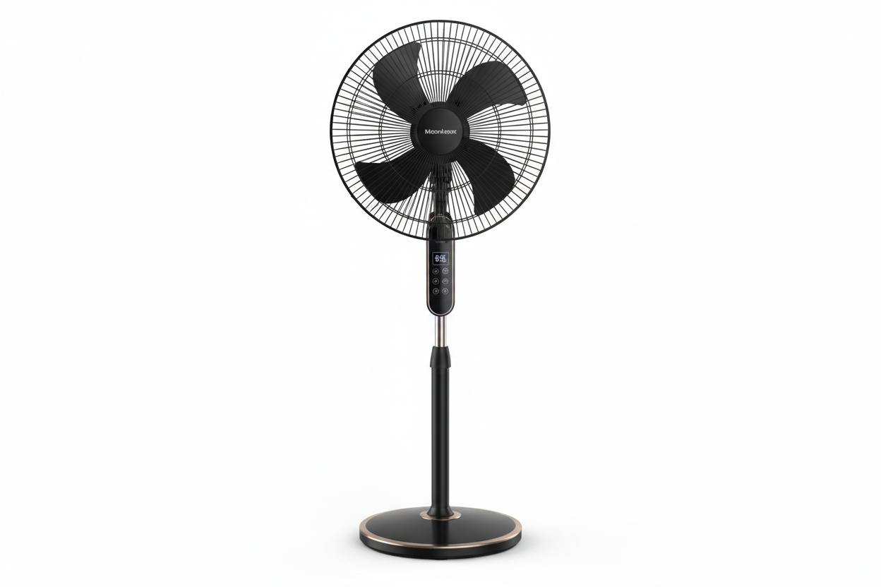 Maxi 18 inch Standing Rechargeable Fan in Black