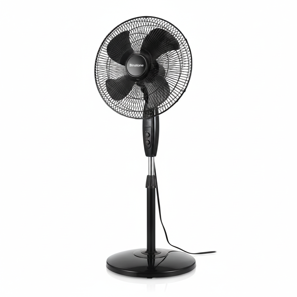 Binatone 16 inch standing fan ITAL 1660 black angle view