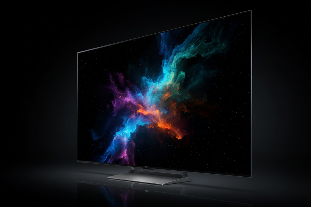 TCL 115 inch 4K QD-MiniLED Google TV angled view