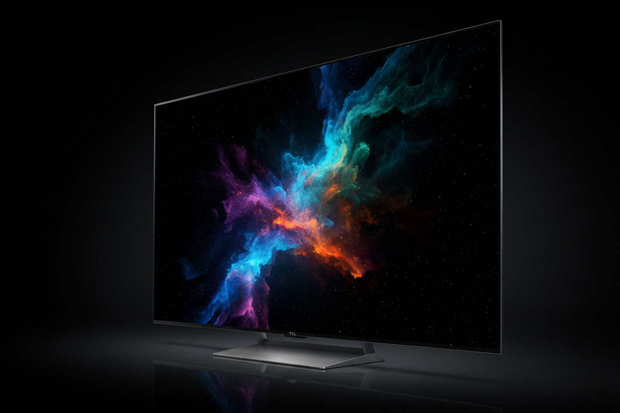 TCL 115 inch 4K QD-MiniLED Google TV angled view