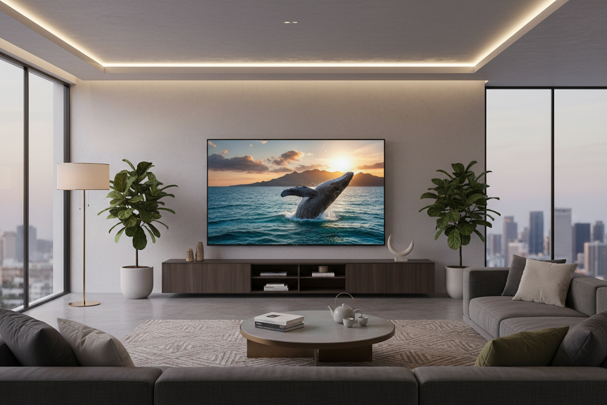 TCL 55 inch 4K UHD Google TV lifestyle living room