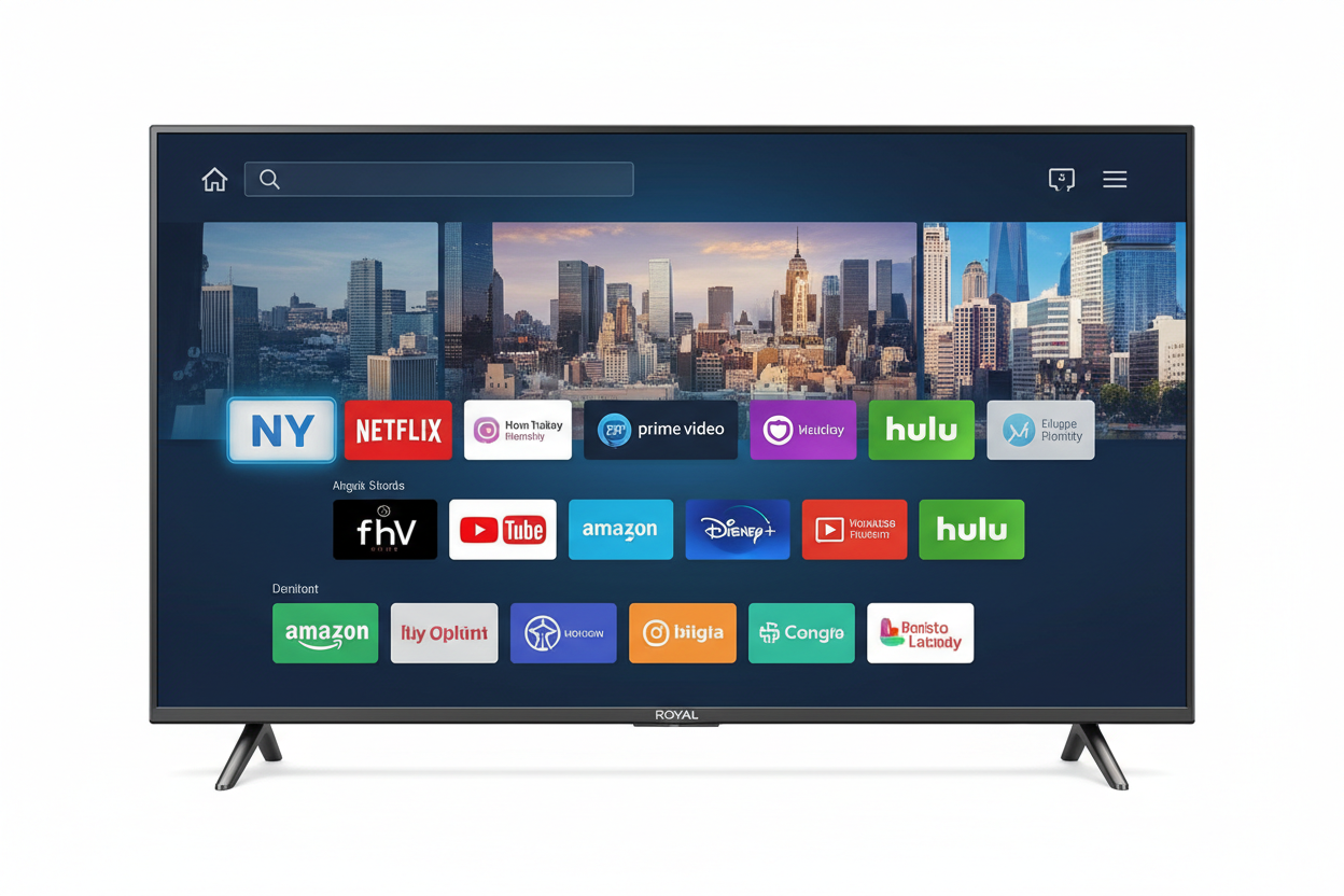 ROYAL 43 inch Android FHD Smart TV front-facing product shot on white background