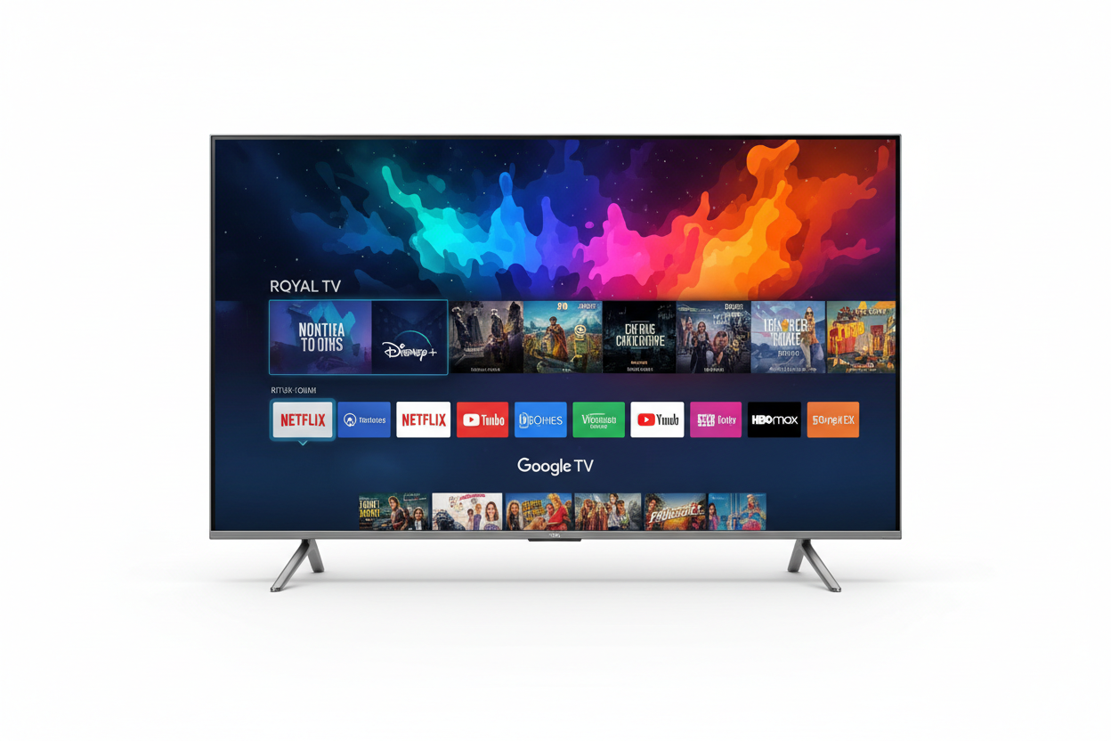 ROYAL 55 inch QLED Google TV front-facing product shot on white background
