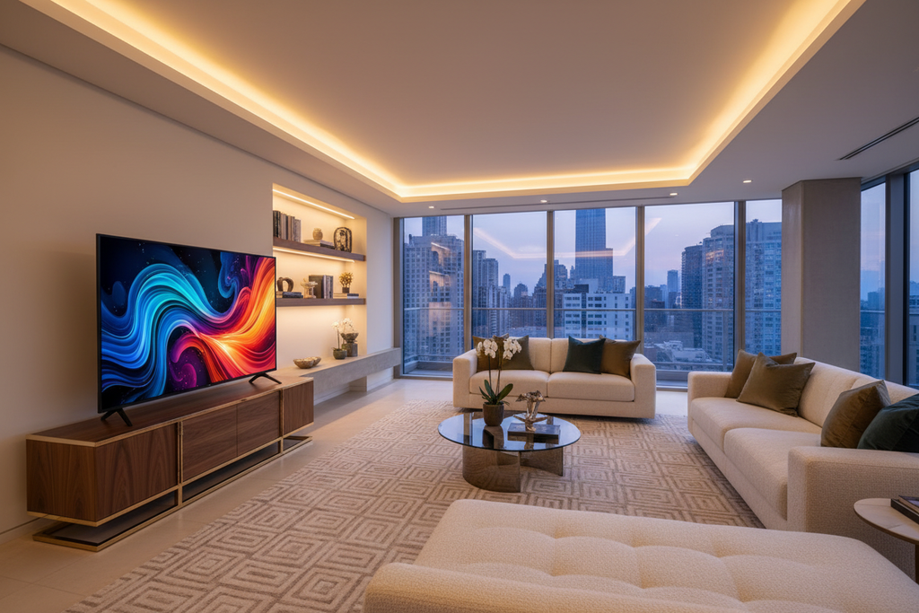 TCL 55 inch QLED Smart TV lifestyle living room