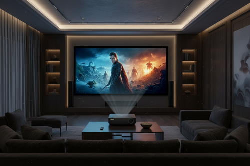 Hisense 120 inch L9 4K Smart Laser TV with ultra short throw projector in luxury home cinema