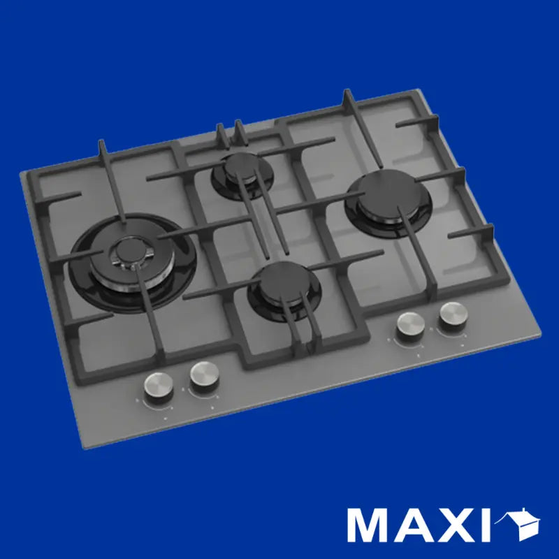 Maxi Tabletop Gas Cooker 4 Burners (ED078W) Grey Glass